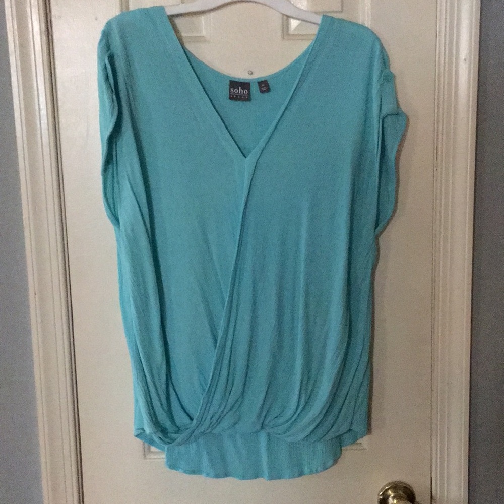 Turquoise twist blouse